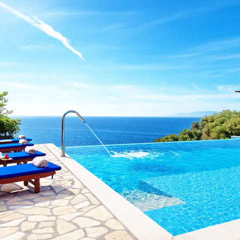Swim with sea views  in the infinity pool