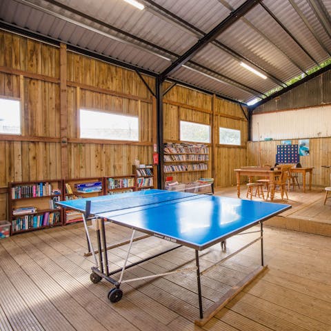 Challenge your loved ones to a competitive game of table tennis