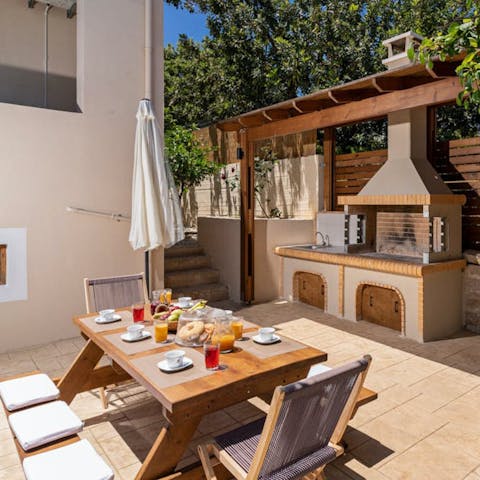 Tuck into a tasty barbecue feast on the terrace