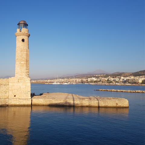 Explore the harbour town of Rethymno – a short drive away 