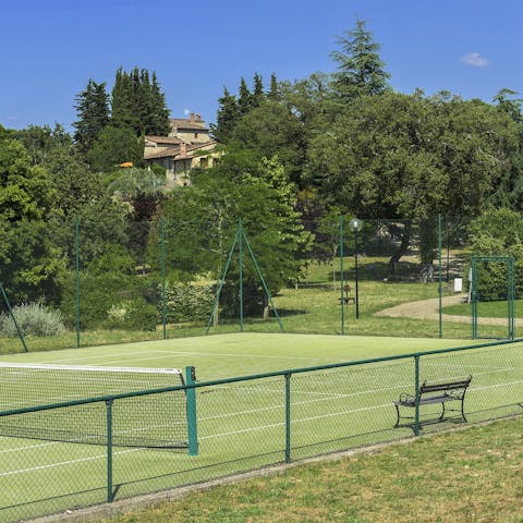 Unleash your competitive side on the shared tennis courts