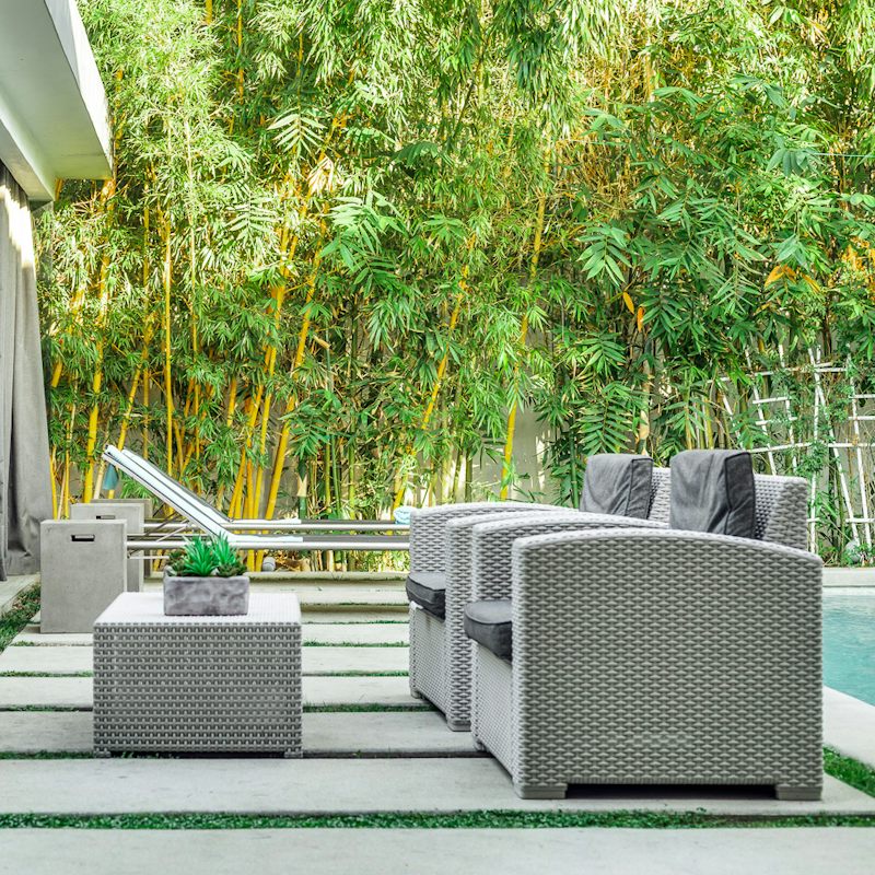 Pop open a bottle of fizz and relax on the patio