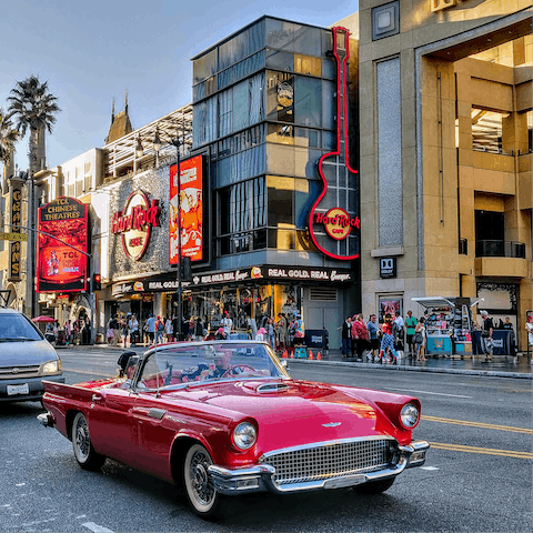 Take a five minute drive to Hollywood Boulevard for the famous Walk of Fame