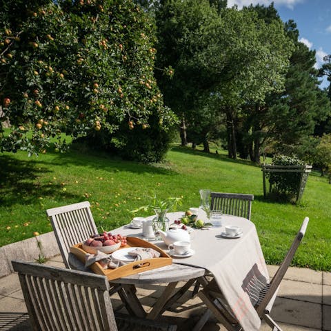 Dine alfresco on the private terrace and enjoy the view