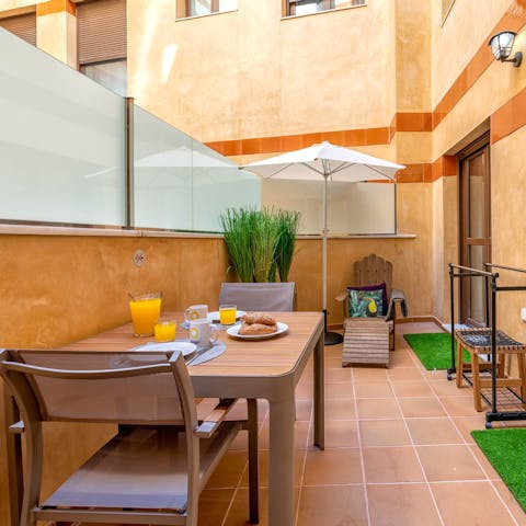 Dine alfresco on your very own balcony