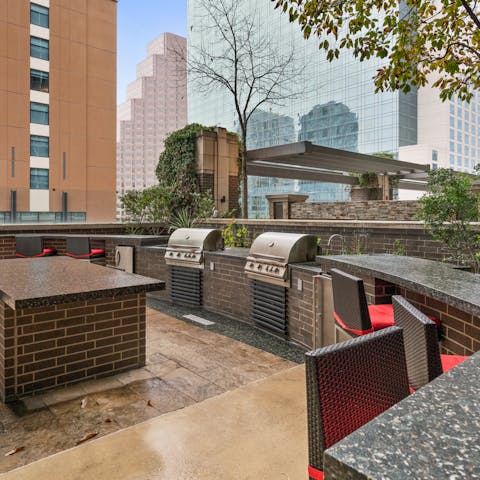 Gather on the communal balcony for a barbecue