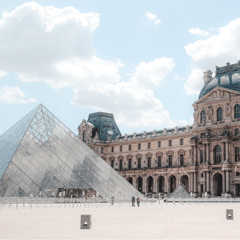 Stroll along the atmospheric streets towards the Louvre – just a short walk away