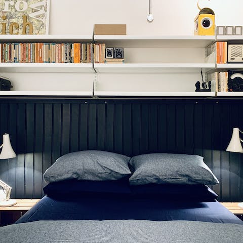 Get into your big, cosy bed with a good book at the end of long days in the city
