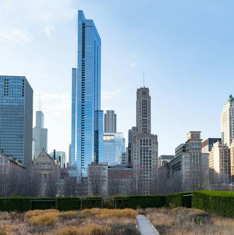 Stay in the centre of Chicago, a three-minute walk from Millennium Park