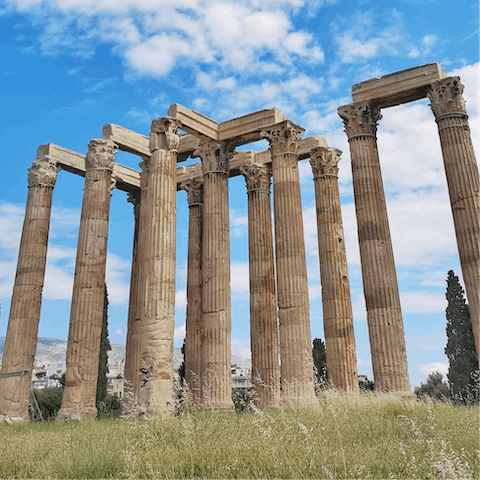 Take some photos of the Temple of Olympian Zeus,  just over 1 kilometre away