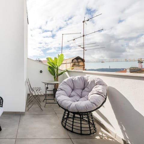 Sit back, relax and soak up city views from your private terrace