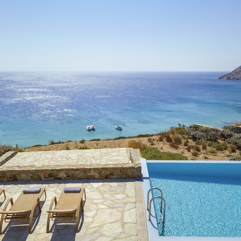 Swim to the edge of the infinity pool and soak up the view