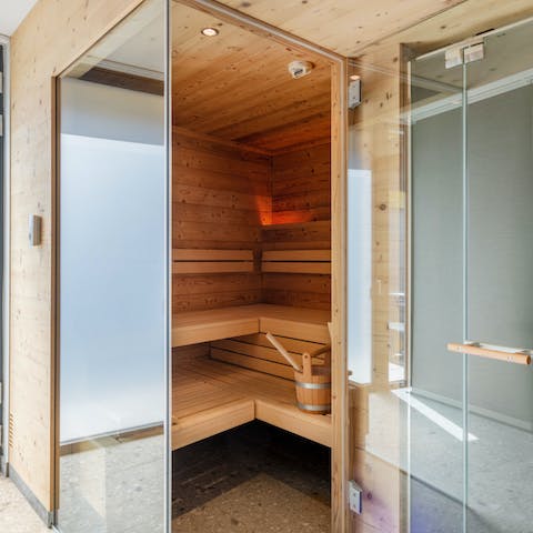 Relax and unwind in the luxurious sauna 
