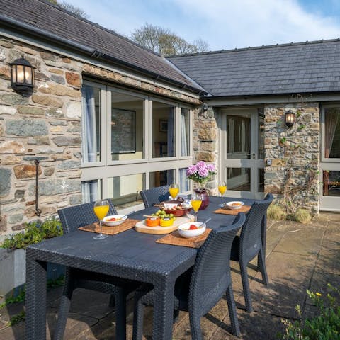 Share alfresco meals on the terrace