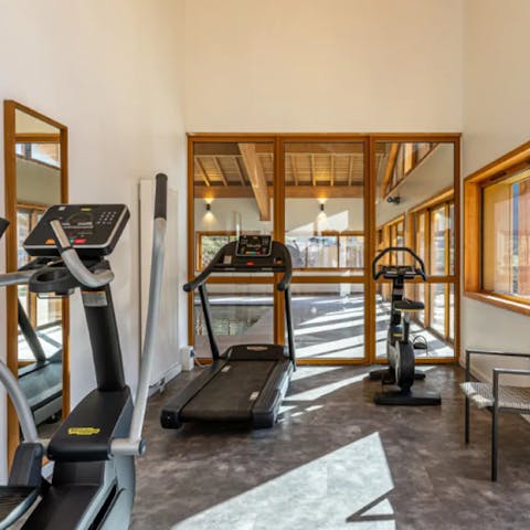 Work up an appetite in the communal fitness room