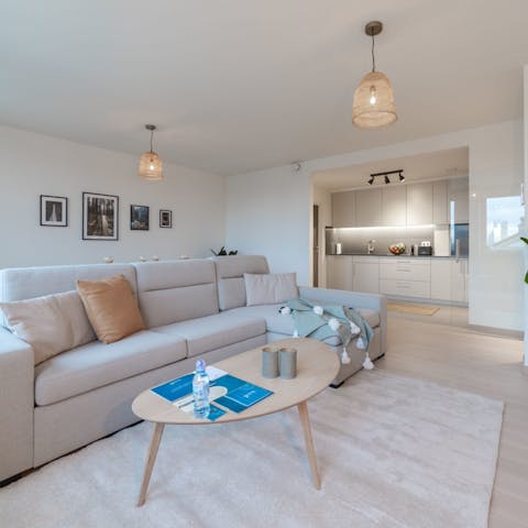 Put your feet up in a calming living space after a day spent over-indulging