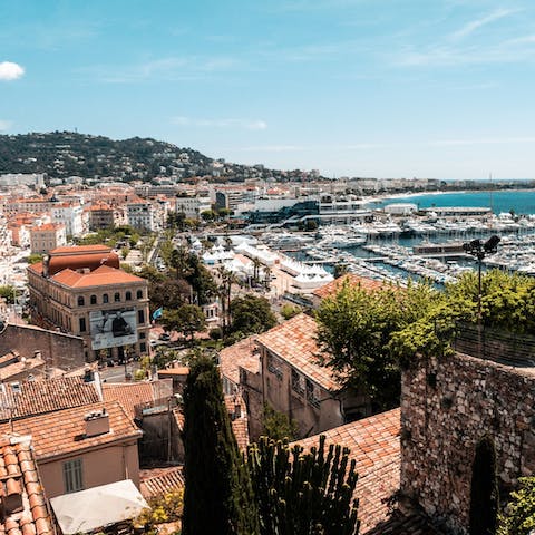 Explore the glamourous city of Cannes, a twenty-five-minute drive away