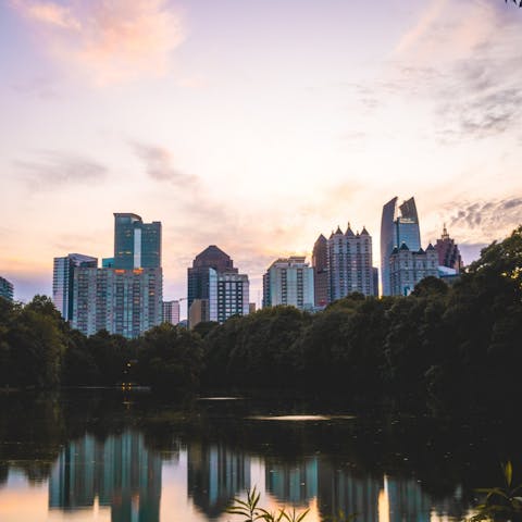 Take the ten-minute drive to the serene Botanical Garden to admire Atlanta's glittering skyline