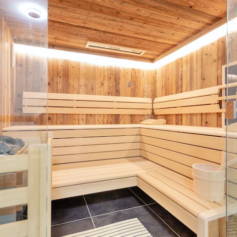 Relax the mind and body in the cosy sauna