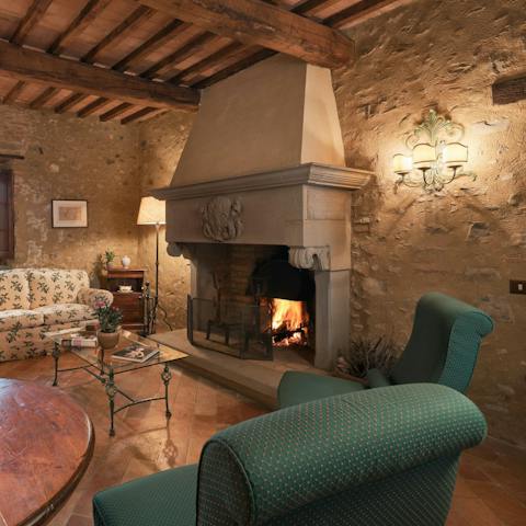 Get cosy with a glass of red in the evenings by the roaring fire