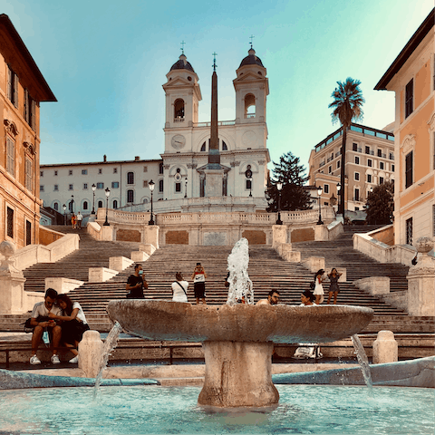 Stroll over to the Spanish Steps, around seven minutes from the apartment