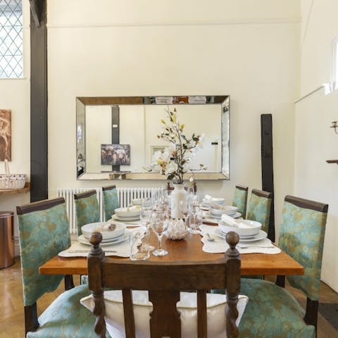 Gather together for a feast in the grand dining room