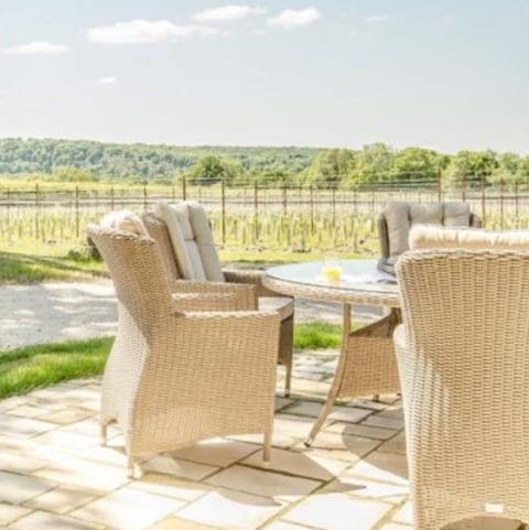 Enjoy countryside views from the patio