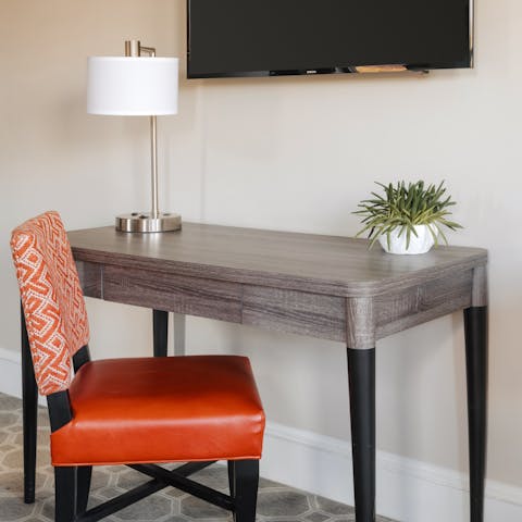 Catch up on work at this dedicated workspace