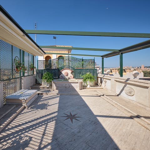 Step out onto one of the four terraces and soak in the sun and views