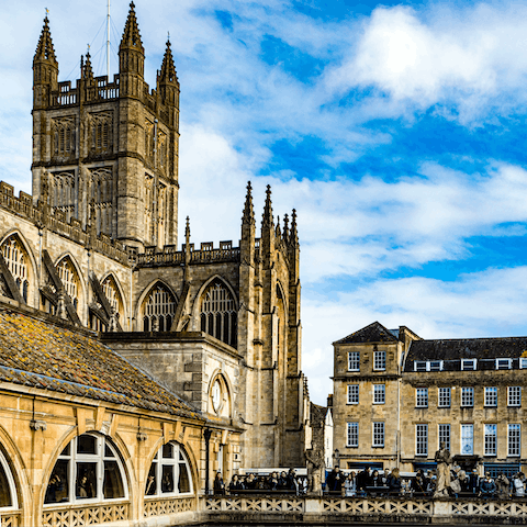 Take a short stroll to visit beautiful Bath Abbey