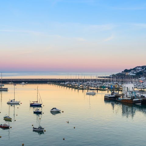 Stroll down to Brixham Harbour for fish and chips along the waterfront