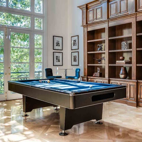 Hone your cue skills on the full-size billiards table