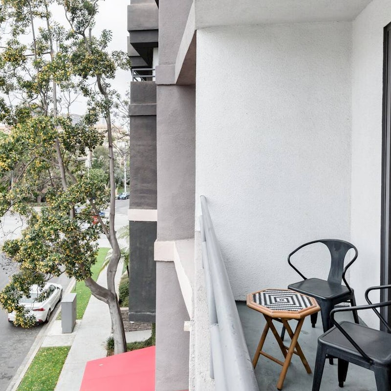 Enjoy some fresh air on the private balcony