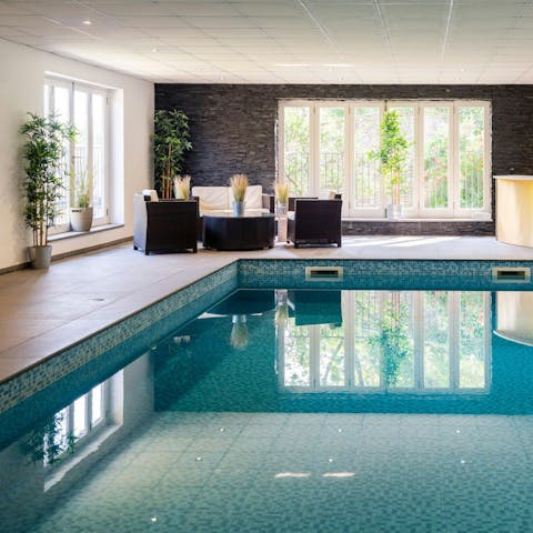 Begin your day with a few lengths of the communal indoor pool