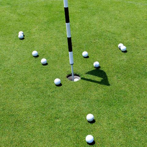 Score a hole in one at the Salobre Golf Resort, just 1km away