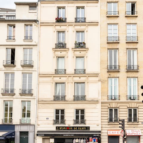 Stay in a typical period building on a street right on the banks of the River Seine