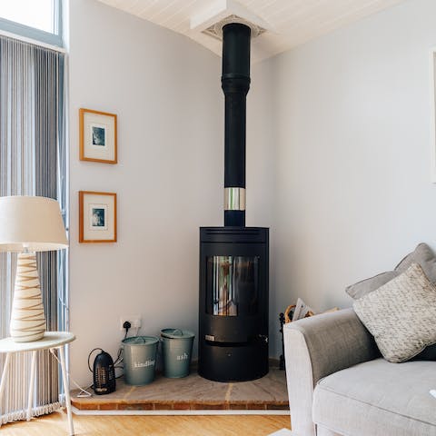 Get cosy by the wood-burning stove