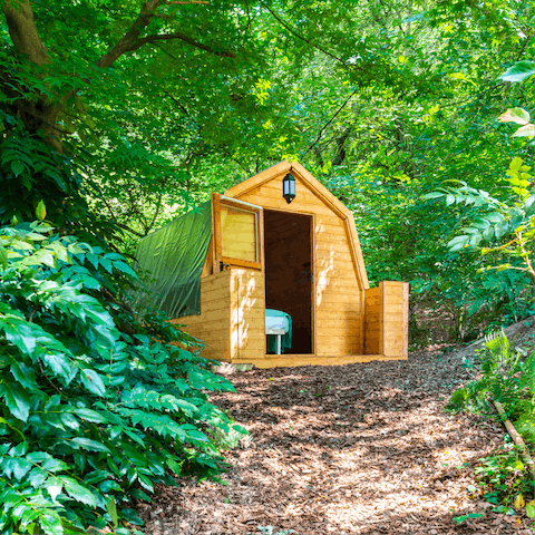 A secluded glamping pod
