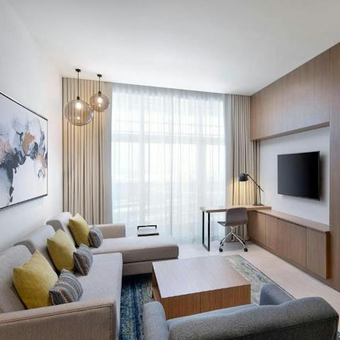 Enjoy a cosy evening in front of the TV in the swanky living area
