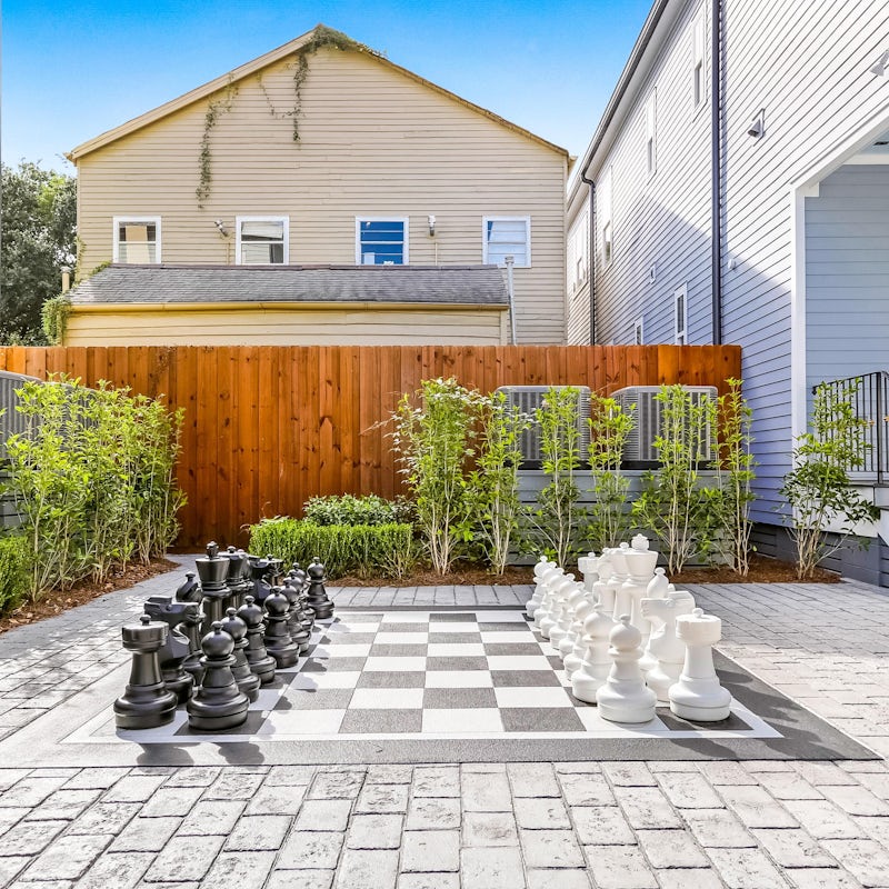Challenge your guests to a fun game of giant chess