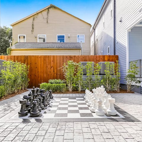 Challenge your guests to a fun game of giant chess