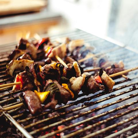 Prepare a mouth-watering feast on the barbecue in the garden as the evening rolls on