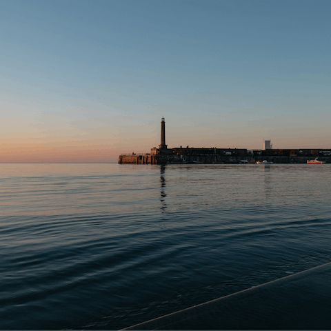 Explore the Kentish coast, stopping for an outstanding evening meal on Margate's Harbour Arm, within a 20 mile drive