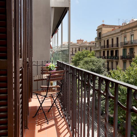 Enjoy your morning coffee or evening glass of wine on the private balcony