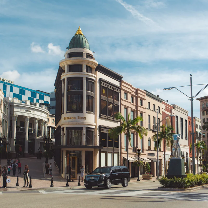 Stay just 3 miles down the hill from the glitz and glamour of Rodeo Drive