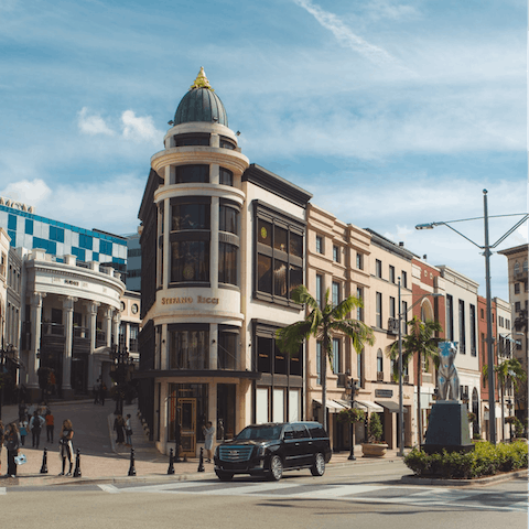 Stay just 3 miles down the hill from the glitz and glamour of Rodeo Drive 