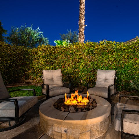 Light up the night at the fire pit and roast some marshmallows