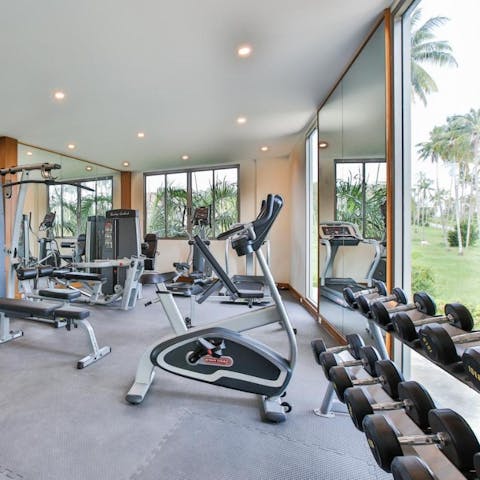 Spend cloudy days working away in the communal gym