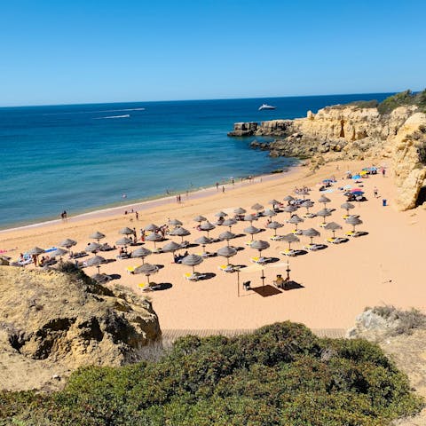 Reach the sunny shores of the algarve in just three minutes on foot