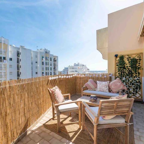 Feel the distant sea breeze from the Atlantic Ocean on your private terrace